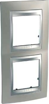 SCHN UNICA TOP RÁMEČEK 2-NÁSOB SVIS NICKEL/ALU MGU66.004V.039