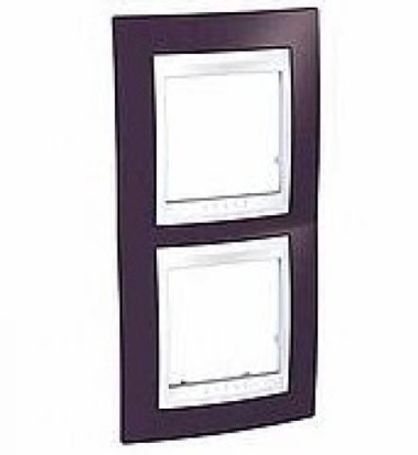 SCHN UNICA PLUS RÁMEČEK 2-NÁSOB SVIS GARNET/POLAR MGU6.004V.872