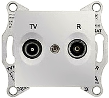 SCHN SEDNA ZÁSUVKA TV+R KONC 1DB ALU SDN3301660