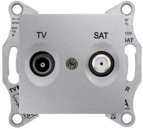 SCHN SEDNA ZÁSUVKA TV+SAT KONC 1DB ALUMINIUM SDN3401660