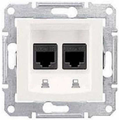 SCHN SEDNA ZÁSUVKA DAT 2XRJ45 CAT.5E UTP CREAM SDN4400123