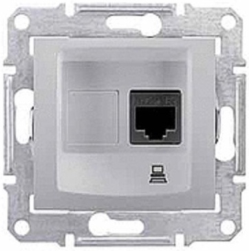 SCHN SEDNA ZÁSUVKA DAT 1XRJ45 CAT.5E UTP ALU SDN4300160