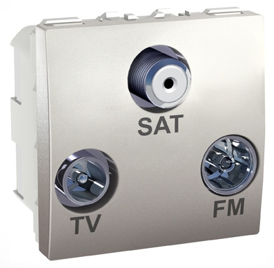 SCHN UNICA ZÁSUVKA TV/R+SAT S F-KONEKTOREM 2MOD KONC ALU MGU3.450.30