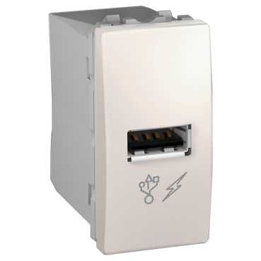 SCHN UNICA ZÁSUVKA NABÍJECÍ USB 2.0 1MOD 100-240VAC/5VDC 1A MARFIL MGU3.428.25