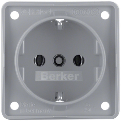 HAG BERKER 941852506 ZÁSUVKA SCHUKO  INTEGRO  ŠEDÁ MAT