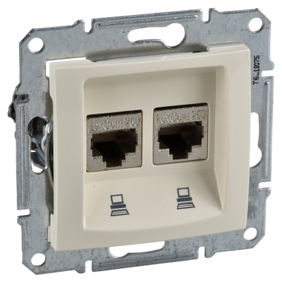 SCHN SEDNA ZÁSUVKA DAT 2XRJ45 CAT.5E UTP BEIGE (MIN.OBJ.=10KS) SDN4400147