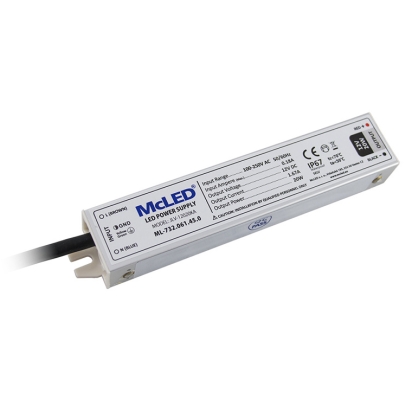 MCLED ZDROJ NAPÁJ. 20W 12VDC 1,67A IP67 KOV ML-732.061.45.0