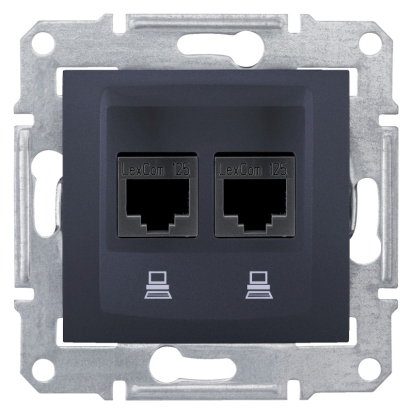 SCHN SEDNA ZÁSTUVKA DATOVÁ 2XRJ45 CAT.5E UTP GRAPHITE SDN4400170