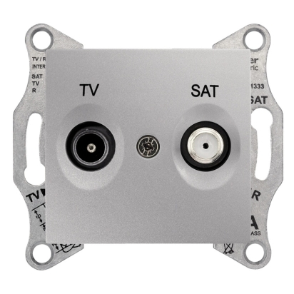 SCHN SEDNA ZÁSUVKA TV/SAT PRŮBĚŽNÁ 4DB, ALUMINIUM SDN3401960