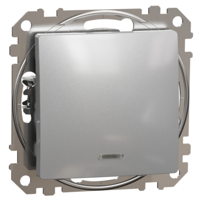 SCHN SEDNA DESIGN SPÍNAČ 1-PÓL. Ř.1 S SIGNAL. KONTROLKA, ALUMINIUM SDD113101N