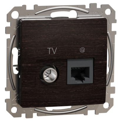 SCHN SEDNA ELEMENTS ZÁSUVKA DAT. RJ45 KAT.6 UTP+TV INDIVIDUÁLNÍ, WENGE SDD181469T