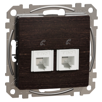 SCHN SEDNA ELEMENTS ZÁSUVKA TELEFON. 2XRJ11, WENGE SDD181492