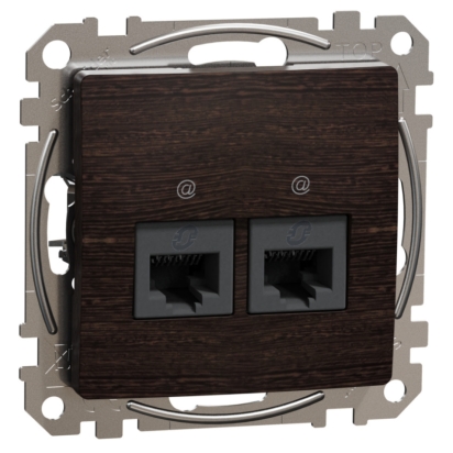 SCHN SEDNA ELEMENTS ZÁSUVKA DAT. 2XRJ45 KAT. 6 UTP, WENGE SDD181462