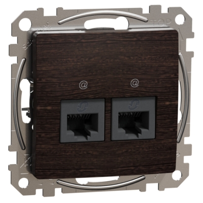SCHN SEDNA ELEMENTS ZÁSUVKA DAT. 2XRJ45 KAT. 6A UTP, WENGE SDD181467