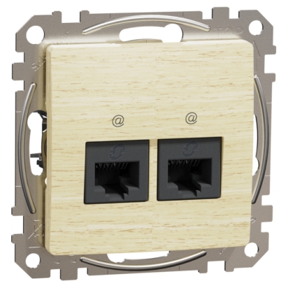 SCHN SEDNA ELEMENTS ZÁSUVKA DAT. 2XRJ45 KAT. 6A UTP, BŘÍZA SDD180467