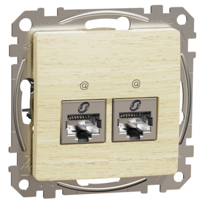 SCHN SEDNA ELEMENTS ZÁSUVKA DAT. 2XRJ45 KAT. 6A STP, BŘÍZA SDD180467S
