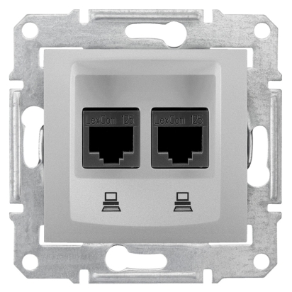 SCHN SEDNA ZÁSUVKA DAT 2XRJ45 CAT.6 UTP ALU SDN4800160