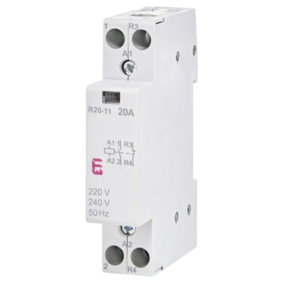 ETI STYKAČ R 20-11 230V 2-PÓL. 1M 1XZ + 1XV IN=20A UN=230V AC 002461220
