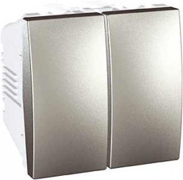 SCHN UNICA TOP SPÍNAČ Ř.5 10A 2MOD BEZŠROUB ALU MGU3.211.30