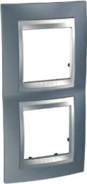 SCHN UNICA TOP RÁMEČEK 2-NÁSOB SVIS METAL GREY/ALU MGU66.004V.097