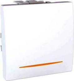 SCHN UNICA SPÍNAČ Ř.1SS 10A 2MOD BEZŠROUB LED SIG KONTROLKA POLAR MGU3.201.18S
