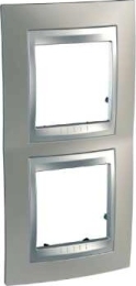 SCHN UNICA TOP RÁMEČEK 2-NÁSOB SVIS NICKEL/ALU MGU66.004V.039