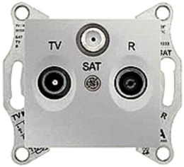 SCHN SEDNA ZÁSUVKA TV+R+SAT KONC 1DB ALU SDN3501360