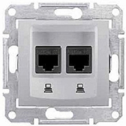SCHN SEDNA ZÁSUVKA DAT 2XRJ45 CAT.5E UTP ALU SDN4400160