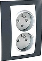 SCHN UNICA ZÁSUVKA 2-NÁSOB 16A CLONKY SLATE/POLAR MGU63.065.877