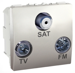 SCHN UNICA ZÁSUVKA TV/R+SAT S F-KONEKTOREM 2MOD KONC ALU MGU3.450.30
