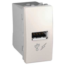 SCHN UNICA ZÁSUVKA NABÍJECÍ USB 2.0 1MOD 100-240VAC/5VDC 1A MARFIL MGU3.428.25