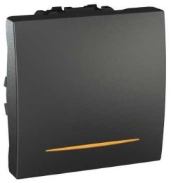 SCHN UNICA TOP SPÍNAČ Ř.1SS 16A 2MOD ŠROUB LED SIGNAL. KONTROLKA GRAFIT MGU3.261.12S