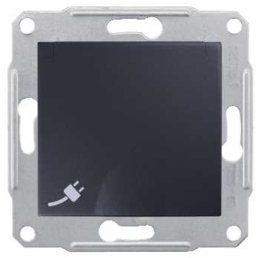 SCHN SEDNA ZÁSUVKA SCHUKO 2P+PE IP44 S DĚTSKÝMI CLONKAMI GRAPHITE SDN3100370