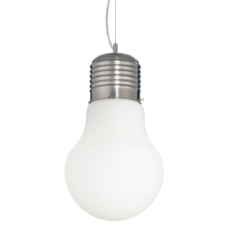 PAL SVÍTIDLO IDEAL LUX 006840 LUCE SP1 BIG BIANCO 1X60W E27 ZÁVĚSNÉ BÍLÁ, CHROM