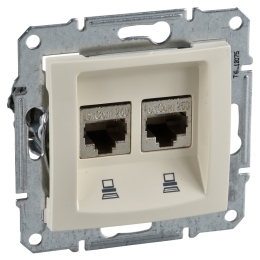 SCHN SEDNA ZÁSUVKA DAT 2XRJ45 CAT.5E UTP BEIGE (MIN.OBJ.=10KS) SDN4400147