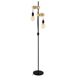 EGLO SVÍTIDLO LED 32919 TOWNSHEND 2X10W E27 IP20 STOJ. OCEL ČERNÁ DŘEVO