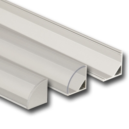MCLED PROFIL AL PŘIS. ROHOVÝ RS 16X16MM, ČIRÝ DIFUZOR KOMPLET 1M ML-761.043.02.1