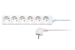 SOL PŘÍVOD PRODLUŽOVACÍ 6Z 2M, 3X1MM2, BÍLÝ, PP61