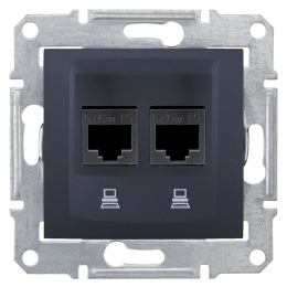 SCHN SEDNA ZÁSTUVKA DATOVÁ 2XRJ45 CAT.5E UTP GRAPHITE SDN4400170