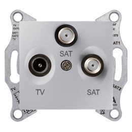 SCHN SEDNA ZÁSUVKA TV+SAT+SAT KONC 1DB ALU SDN3502160