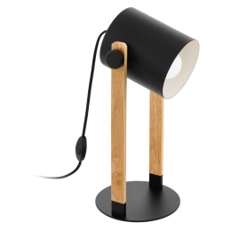 EGLO SVÍTIDLO 43047 HORNWOOD 1X28W E27 STOLN. OCEL ČERNÁ, KRÉMOVÁ
