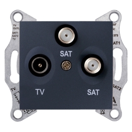 SCHN SEDNA ZÁSUVKA TV+SAT+SAT KONC 1DB GRAPHITE SDN3502170