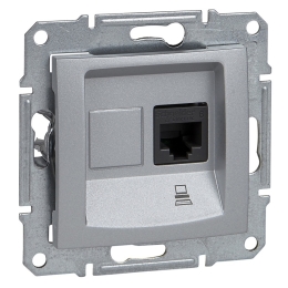 SCHN SEDNA ZÁSUVKA DATOVÁ 1XRJ45 KAT.5E STP, ALU SDN4500160
