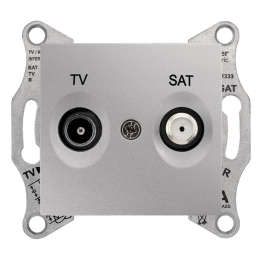 SCHN SEDNA ZÁSUVKA TV/SAT PRŮBĚŽNÁ 4DB, ALUMINIUM SDN3401960