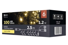 EMOS VÁNOČNÍ OSVĚTLENÍ KRÁPNÍK SPOJOVACÍ 100LED 2,5X0,9M WW IP44 D1CW01