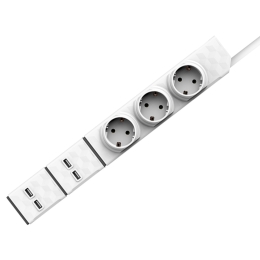 ALL POWERSTRIP KABEL PRODLUŽ. MODULÁR. BÍLÁ 1,5M ZÁS. TYP F+2X USB MODUL