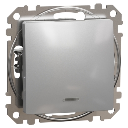 SCHN SEDNA DESIGN SPÍNAČ 1-PÓL. Ř.1 S SIGNAL. KONTROLKA, ALUMINIUM SDD113101N