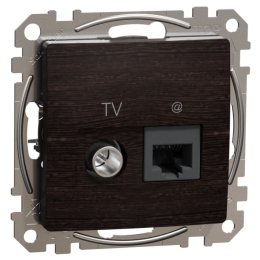 SCHN SEDNA ELEMENTS ZÁSUVKA DAT. RJ45 KAT.6 UTP+TV INDIVIDUÁLNÍ, WENGE SDD181469T