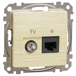SCHN SEDNA ELEMENTS ZÁSUVKA DAT. RJ45 KAT.6 UTP+TV INDIVIDUÁLNÍ, BŘÍZA SDD180469T