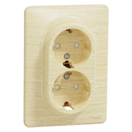 SCHN SEDNA ELEMENTS ZÁSUVKA 2-NÁS. 230V 16A SCHUKO, BŘÍZA SDD380221